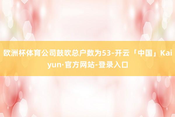 欧洲杯体育公司鼓吹总户数为53-开云「中国」Kaiyun·官方网站-登录入口
