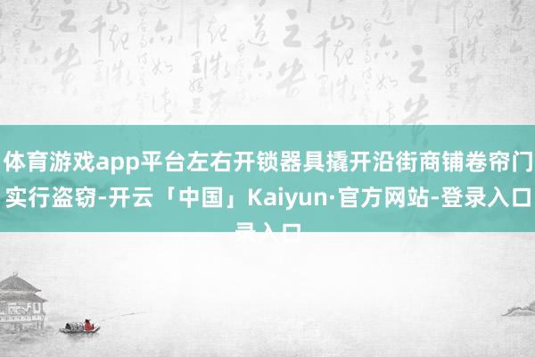 体育游戏app平台左右开锁器具撬开沿街商铺卷帘门实行盗窃-开云「中国」Kaiyun·官方网站-登录入口