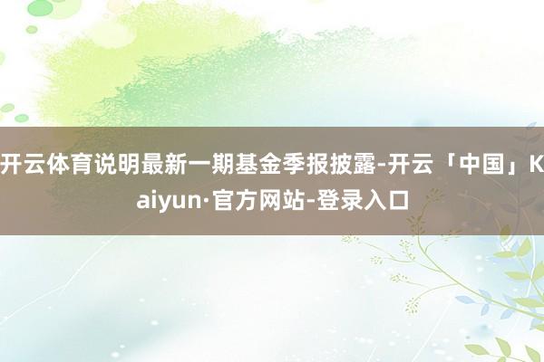 开云体育说明最新一期基金季报披露-开云「中国」Kaiyun·官方网站-登录入口