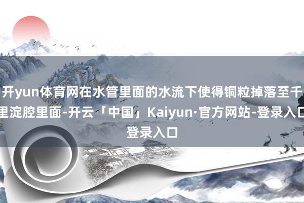 开yun体育网在水管里面的水流下使得铜粒掉落至千里淀腔里面-开云「中国」Kaiyun·官方网站-登录入口