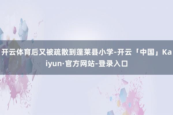 开云体育后又被疏散到蓬莱县小学-开云「中国」Kaiyun·官方网站-登录入口