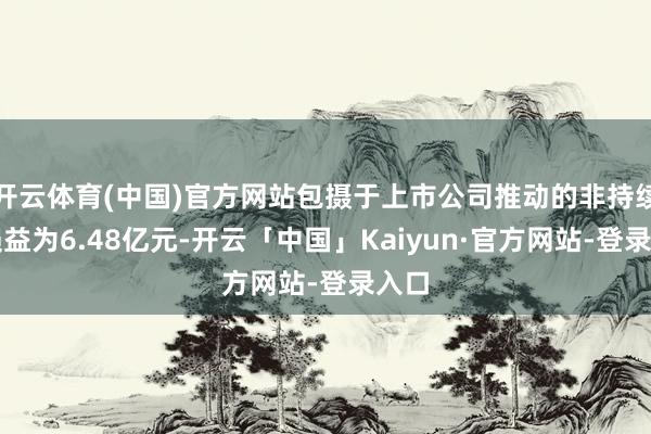 开云体育(中国)官方网站包摄于上市公司推动的非持续性损益为6.48亿元-开云「中国」Kaiyun·官方网站-登录入口