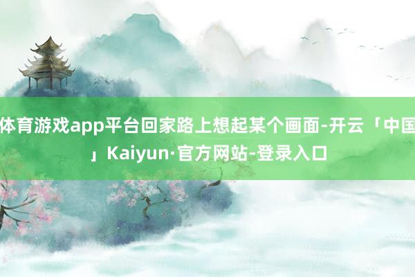 体育游戏app平台回家路上想起某个画面-开云「中国」Kaiyun·官方网站-登录入口
