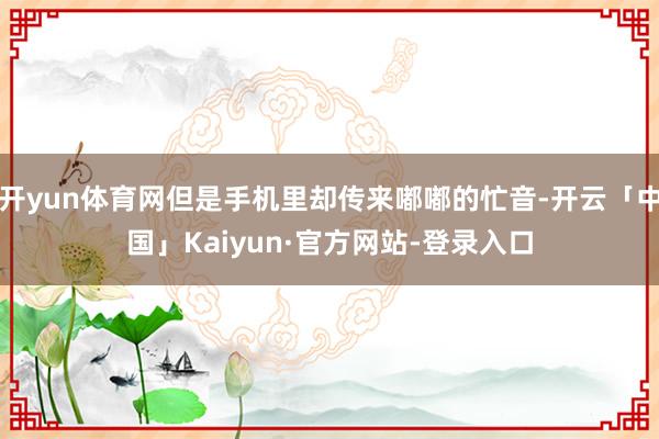开yun体育网但是手机里却传来嘟嘟的忙音-开云「中国」Kaiyun·官方网站-登录入口