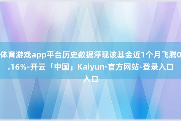 体育游戏app平台历史数据浮现该基金近1个月飞腾0.16%-开云「中国」Kaiyun·官方网站-登录入口