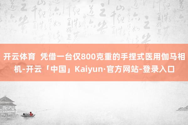 开云体育 凭借一台仅800克重的手捏式医用伽马相机-开云「中国」Kaiyun·官方网站-登录入口