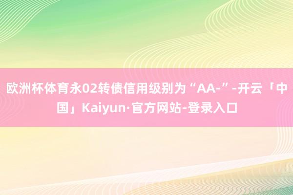 欧洲杯体育永02转债信用级别为“AA-”-开云「中国」Kaiyun·官方网站-登录入口
