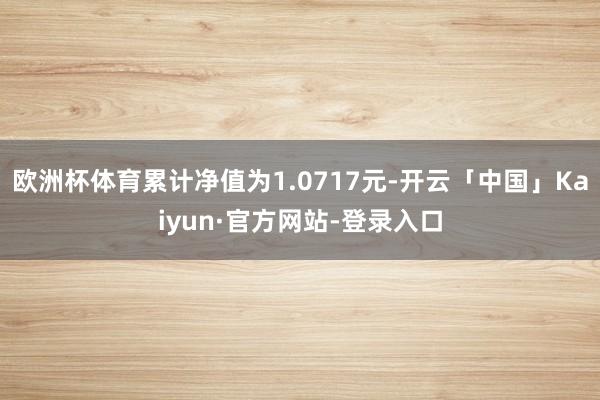 欧洲杯体育累计净值为1.0717元-开云「中国」Kaiyun·官方网站-登录入口