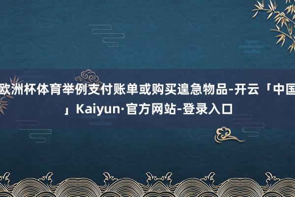 欧洲杯体育举例支付账单或购买遑急物品-开云「中国」Kaiyun·官方网站-登录入口